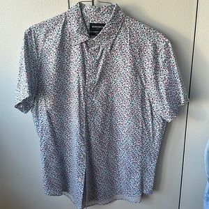 Bonobos Riviera Short Sleeve Shirt - Standard Fit, Size Large, Blue Floral